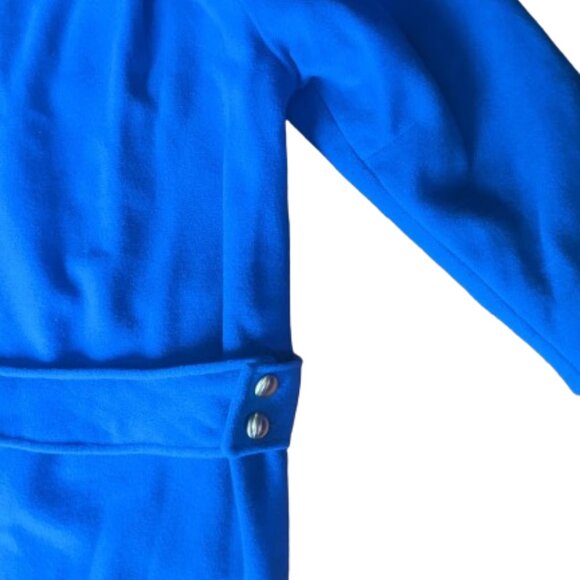 VINTAGE WOOL Double Breasted Royal Blue Coat SIZE 12 -Fit 14-16 NEW WITH TAG NWT - Picture 5 of 9